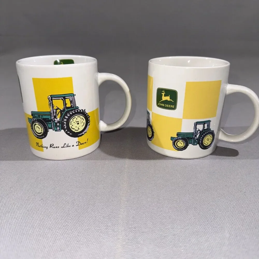 John Deere Coffee Mugs Nothing Runs Like A Deere!  Set of 2 Coffee Mugs